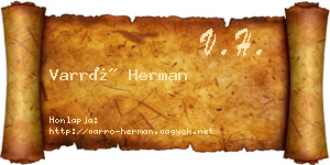 Varró Herman névjegykártya
